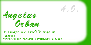 angelus orban business card